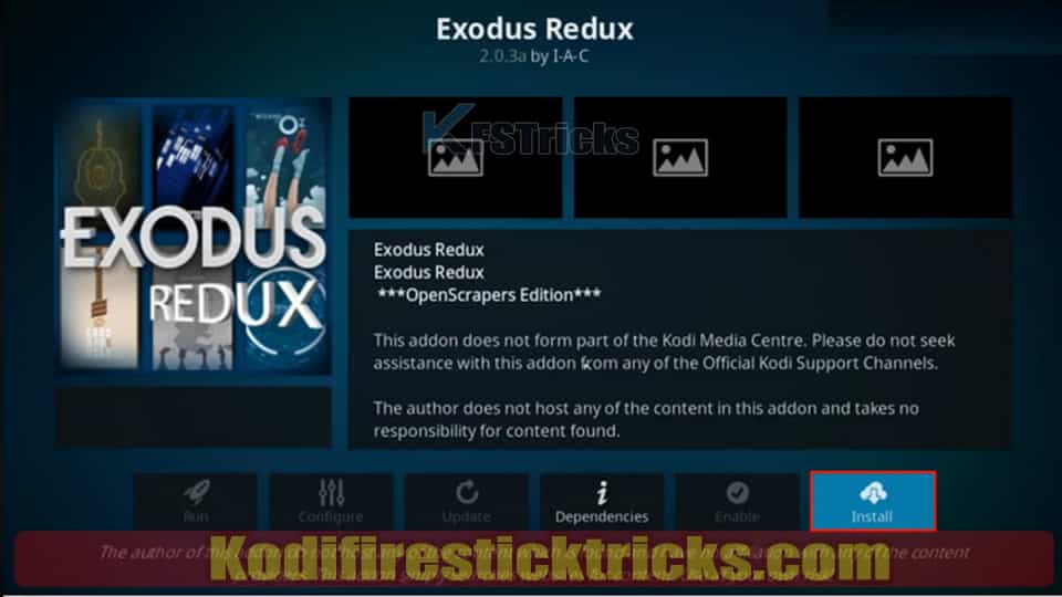 Install.” Depending on the Kodi version you’re running,
