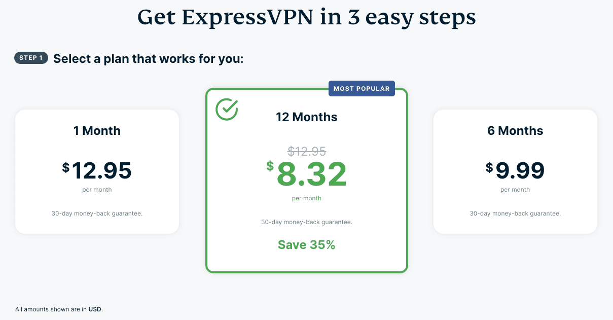 expressvpn pricing